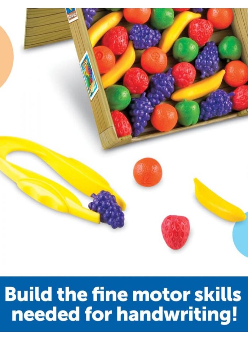 Learning Resources Avalanche Fruit Stand - 42 Pieces, Ages 3+ Toddler Learning Toys, Fine Motor/Grip Game, Develops Color Matching Skills, Preschool Toys