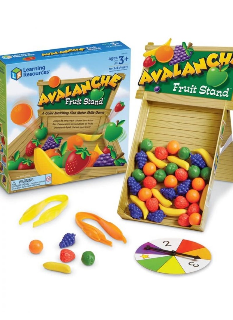 Learning Resources Avalanche Fruit Stand - 42 Pieces, Ages 3+ Toddler Learning Toys, Fine Motor/Grip Game, Develops Color Matching Skills, Preschool Toys