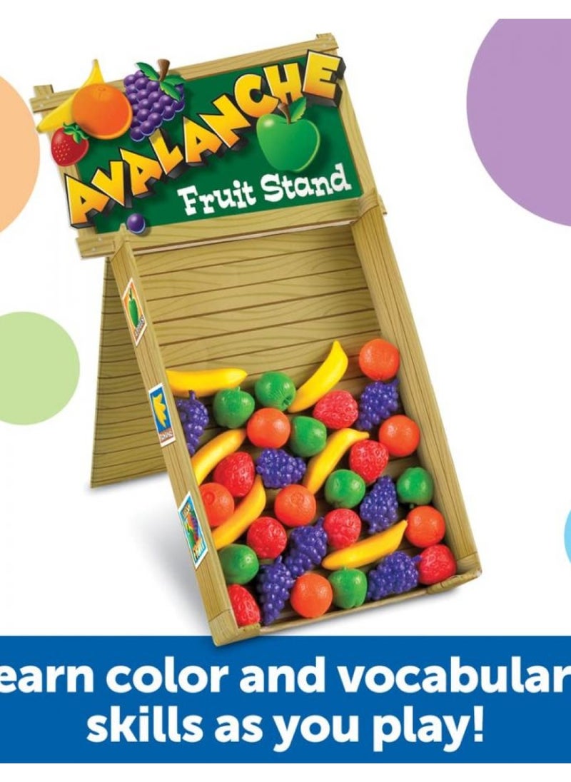 Learning Resources Avalanche Fruit Stand - 42 Pieces, Ages 3+ Toddler Learning Toys, Fine Motor/Grip Game, Develops Color Matching Skills, Preschool Toys