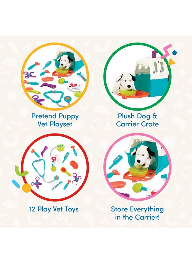 - Pretend Play Vet Toys - Dog Care Playset - Plush Pup & Carrier - Toddler Veterinarian Set - Dalmatian Vet Kit - 2 Years+ (15 Pcs)