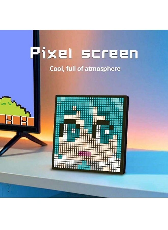 LED Pixel Display, Programmable 16x16 Pixel Art LED Screen with APP Control for Kids Boys Girls, Creative Animations, Fun Text and Digital Clock, Gaming Accessories for Desk, Wall Room Decor