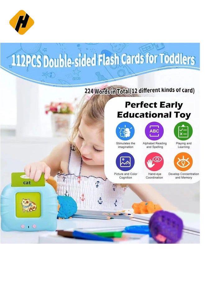 Talking Flash Cards Early Educational Toys, Learning Toys for 1 2 3 Year Olds, Montessori Toys for 1 + Year Old, Card Early Educational Device, 224 Sight Words Talking Flash Cards