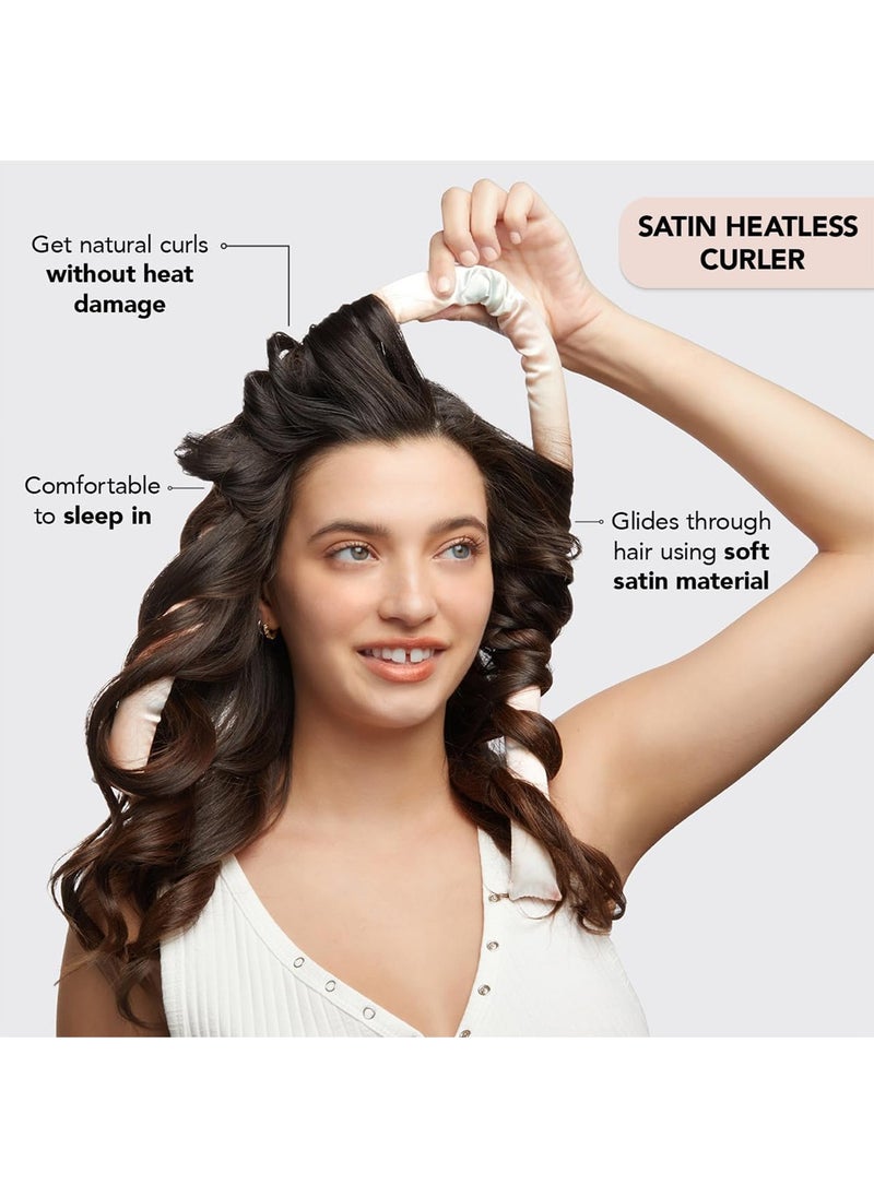 Satin Heatless Curling Set - Heatless Hair Curlers to Sleep -  Heatless Curling Rod Overnight, No Heat Curls,Soft Hair Rollers - Sunset