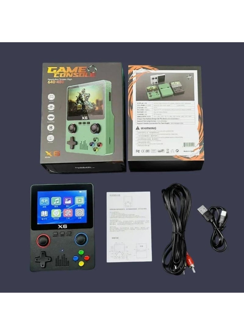 2023 New X6 3.5Inch IPS Screen Handheld Game Player Dual Joystick 11 Simulators GBA Video Game Console for Kids Gifts