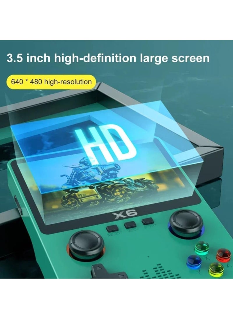 2023 New X6 3.5Inch IPS Screen Handheld Game Player Dual Joystick 11 Simulators GBA Video Game Console for Kids Gifts