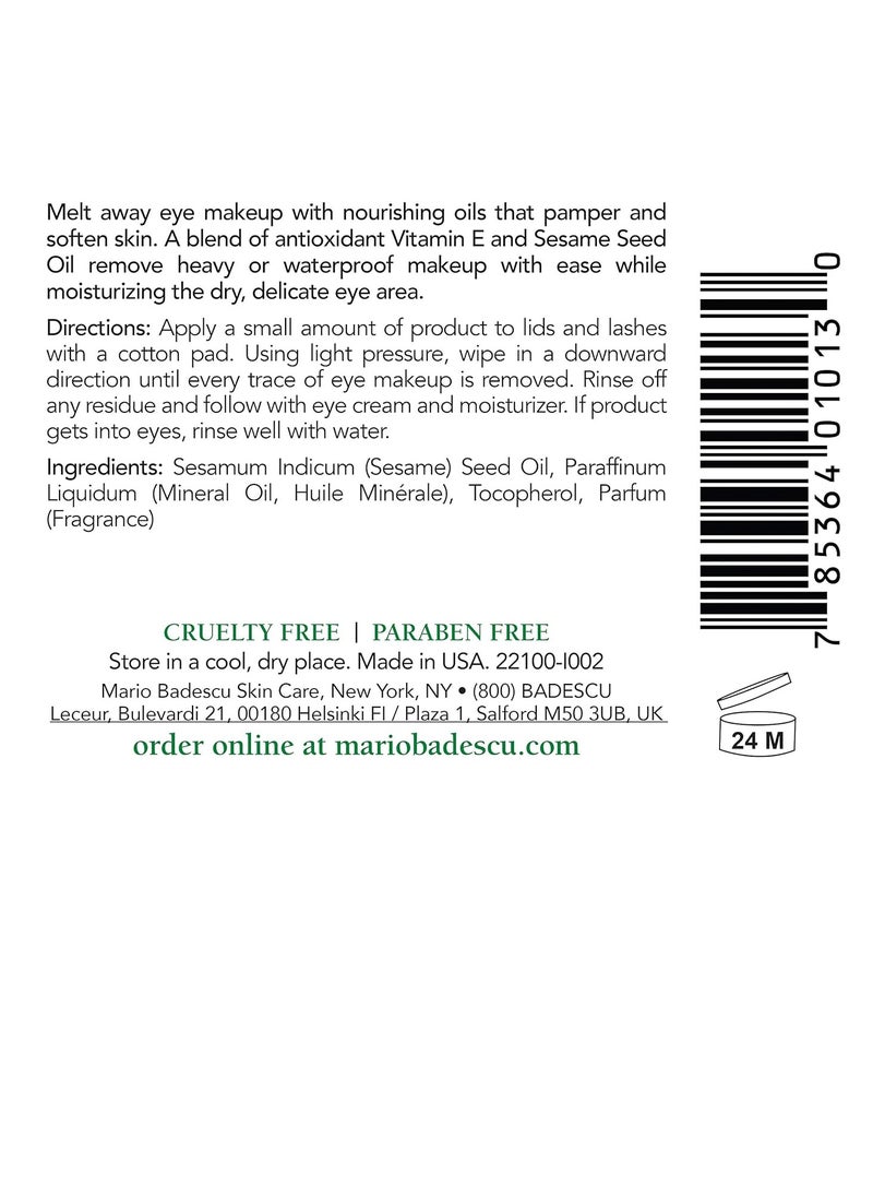 Mario Badescu Carnation Eye Makeup Remover Oil, Ideal for Combination, Dry or Sensitive Skin, Cleansing and Moisturizing Waterproof Mascara Remover with Sesame Seed Oil, 2 Oz