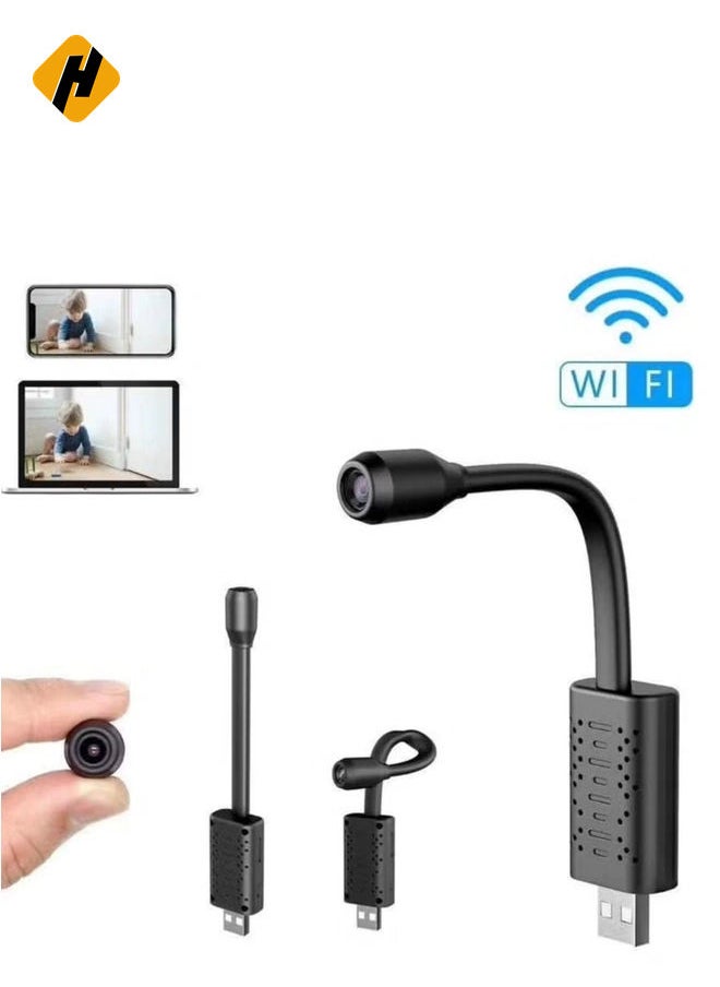 Full HD 4K 1080P USB Wifi Mini Camera WiFi Camera Wireless USB Plug Small Security Camera 1080P HD Motion Detection Monitor for Home Office Indoor