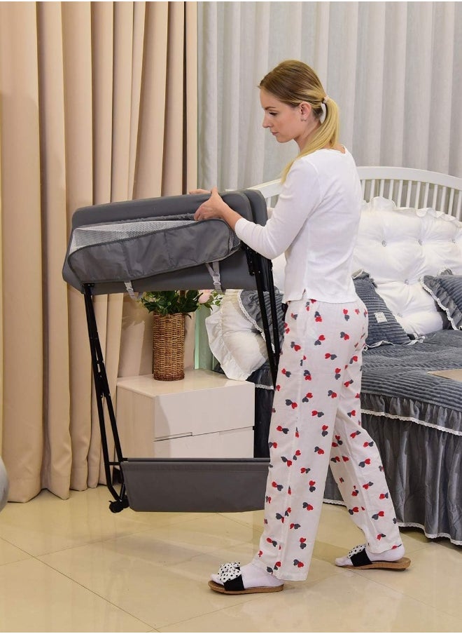 Foldable Baby Changing Table With Wheels And Storage Bag