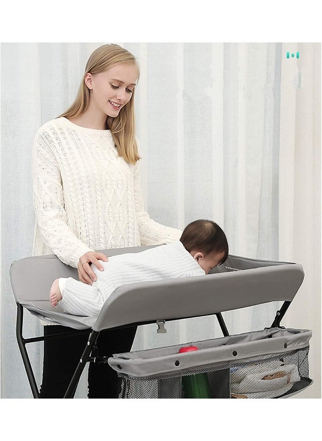 Foldable Baby Changing Table With Wheels And Storage Bag