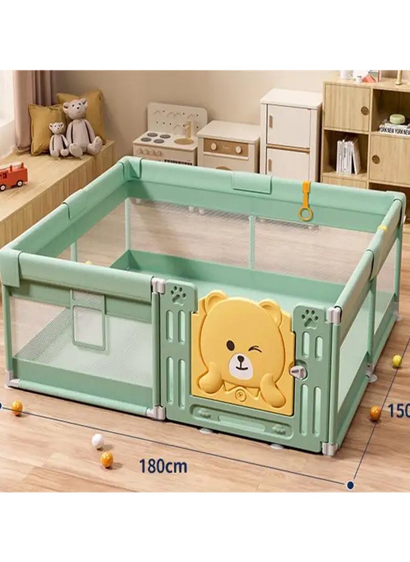 Baby Playpen,150 * 180 * 65cm Playpen for Babies and Toddlers Baby Fence Baby Play Yards for Indoor & Outdoor with Breathable Mesh Anti-Fall Playpen