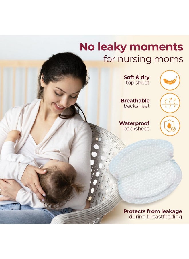 Ultra Thin Honeycomb Nursing Breast Pads, 48Pcs, Disposable Maternity Pads, Highly Absorbent & Soft, Discreet Fit Breastfeeding Pad, New Resealable Pack