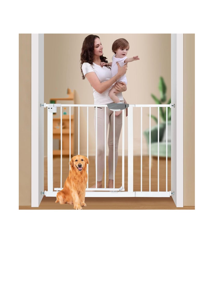 Auto Close Safety Baby Gate, Extra Wide Child Gate,Safety Gate for Doors and Stairs,Safety Door Fence, Stair Gate for Kids Toddlers, Doorway Stairway Guardrail, Kitchen Entrance Barrier for Pet Dog (gate,75-84cm)