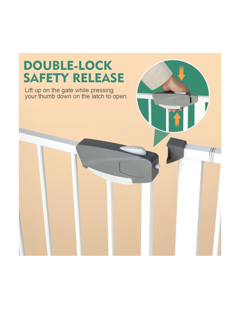 Auto Close Safety Baby Gate, Extra Wide Child Gate,Safety Gate for Doors and Stairs,Safety Door Fence, Stair Gate for Kids Toddlers, Doorway Stairway Guardrail, Kitchen Entrance Barrier for Pet Dog (gate,75-84cm)