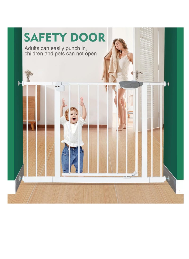 Auto Close Safety Baby Gate, Extra Wide Child Gate,Safety Gate for Doors and Stairs,Safety Door Fence, Stair Gate for Kids Toddlers, Doorway Stairway Guardrail, Kitchen Entrance Barrier for Pet Dog (gate,75-84cm)