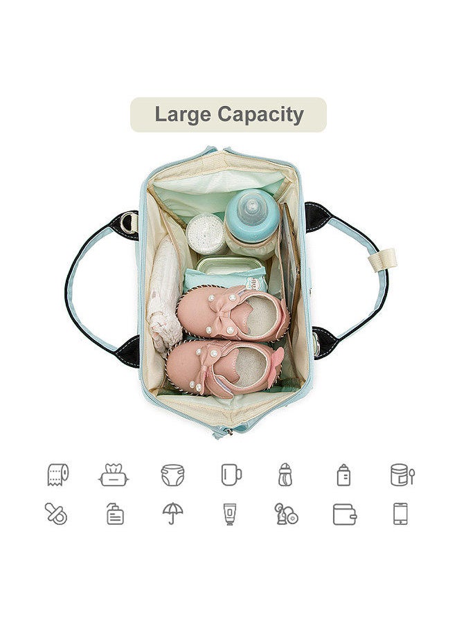 Multifunctional Diaper Bag Outdoor Travel Tote Baby Bag Handbag for Mom Water-resistant Large Capacity with Carry Handle Insulated Pocket