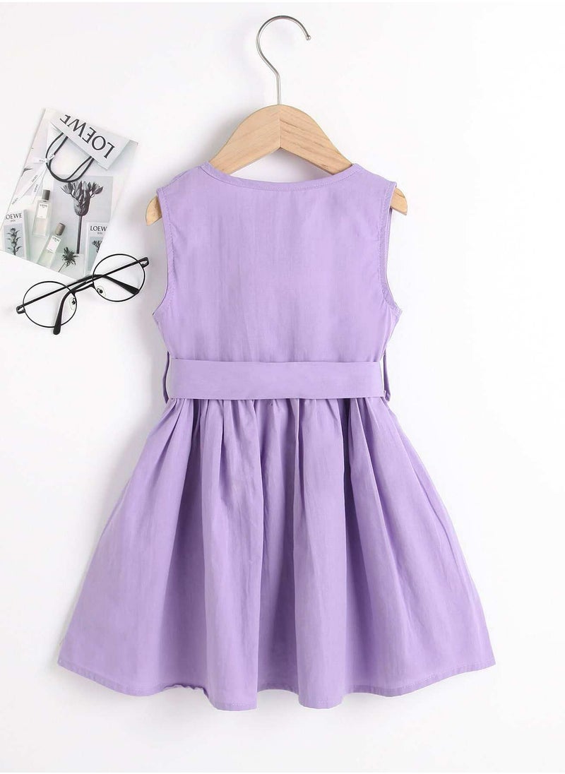 Toddler Girls Surplice Front Belted Flowy Dress