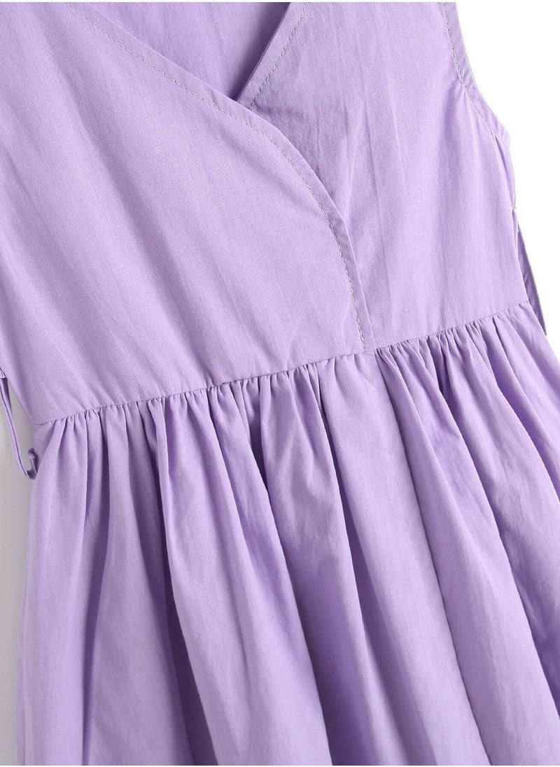 Toddler Girls Surplice Front Belted Flowy Dress