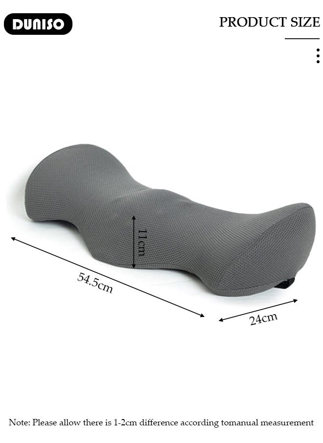 Lumbar Support Pillow, Ergonomic Back Support Memory Foam Lumbar Pillow with Removable and Washable Cover, Portable Breathable Back Support Pillow for Pain Relief, Lumbar Sleeping Pillow for Bed, Office Chairs, Car Seats