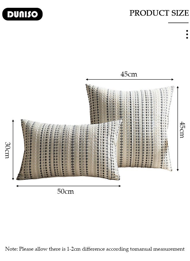 Decorative Throw Pillow Covers 30*50cm,45*45cm Set of 2 Neutral Decorative Textured Cushion Case Farmhouse Pillowcase Modern Square Rectangle Pillow Covers for Sofa,Couch, Living Room