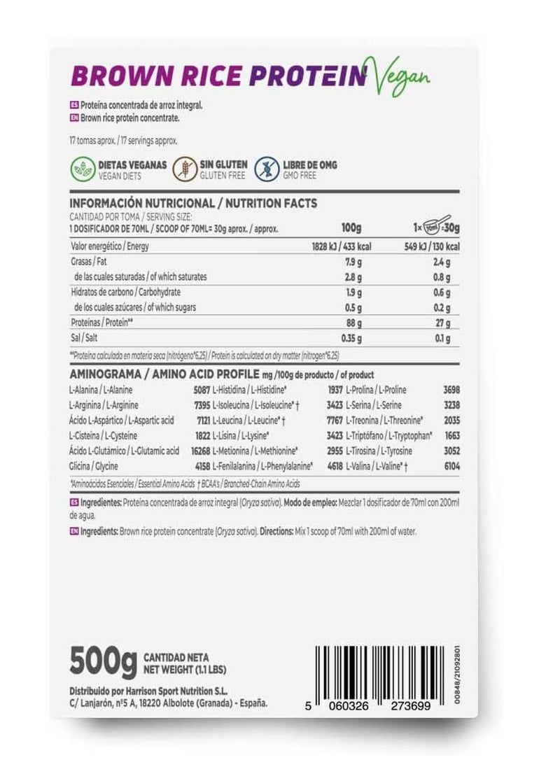 Brown Rice Protein concentrate 500g no flavour