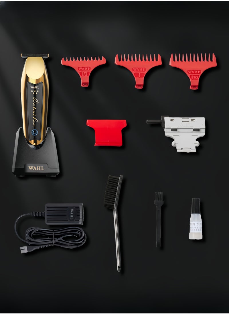 Wahl 5 Star Cordless Detailer in Gold, Professional Hair Trimmers, Close Trimming, Detailing and Outlining, Lightweight, Cordless, Snap On/Off Blades, Barbers Supplies