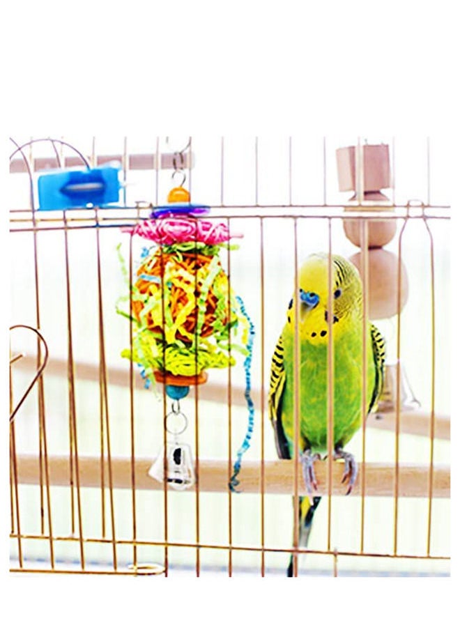 10-Pack Bird Parrot Ladder Hanging Bell Swing Cage Toys- Budgie, Cockatiel, Conure, Finch, Small Parakeet, African Grey Parrot, Canary