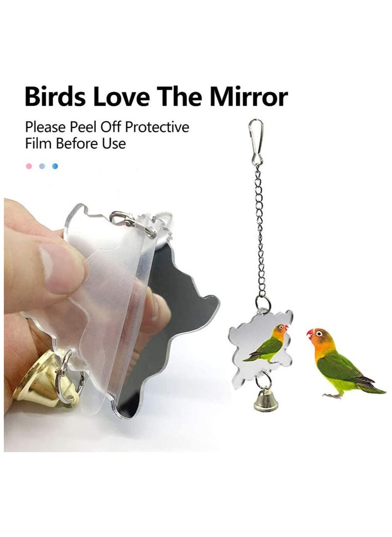 10-Pack Bird Parrot Ladder Hanging Bell Swing Cage Toys- Budgie, Cockatiel, Conure, Finch, Small Parakeet, African Grey Parrot, Canary