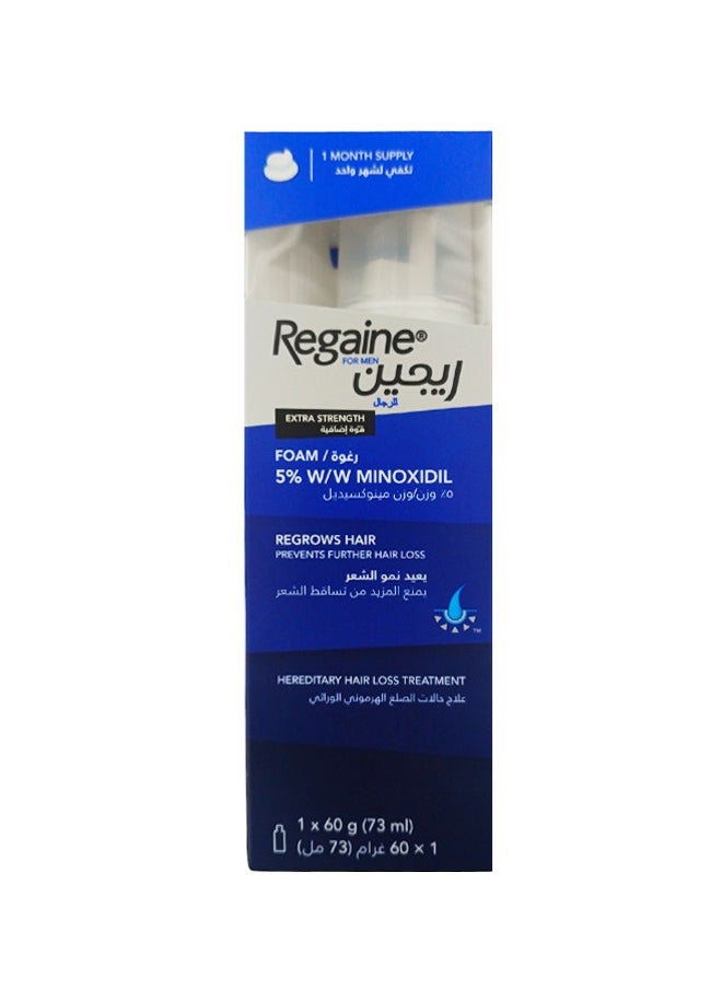 Regaine For Men 5% Minoxidil Extra Strength Topical Hair Regrowth Foam 73ml – Advanced Treatment for Hair Loss and Thinning