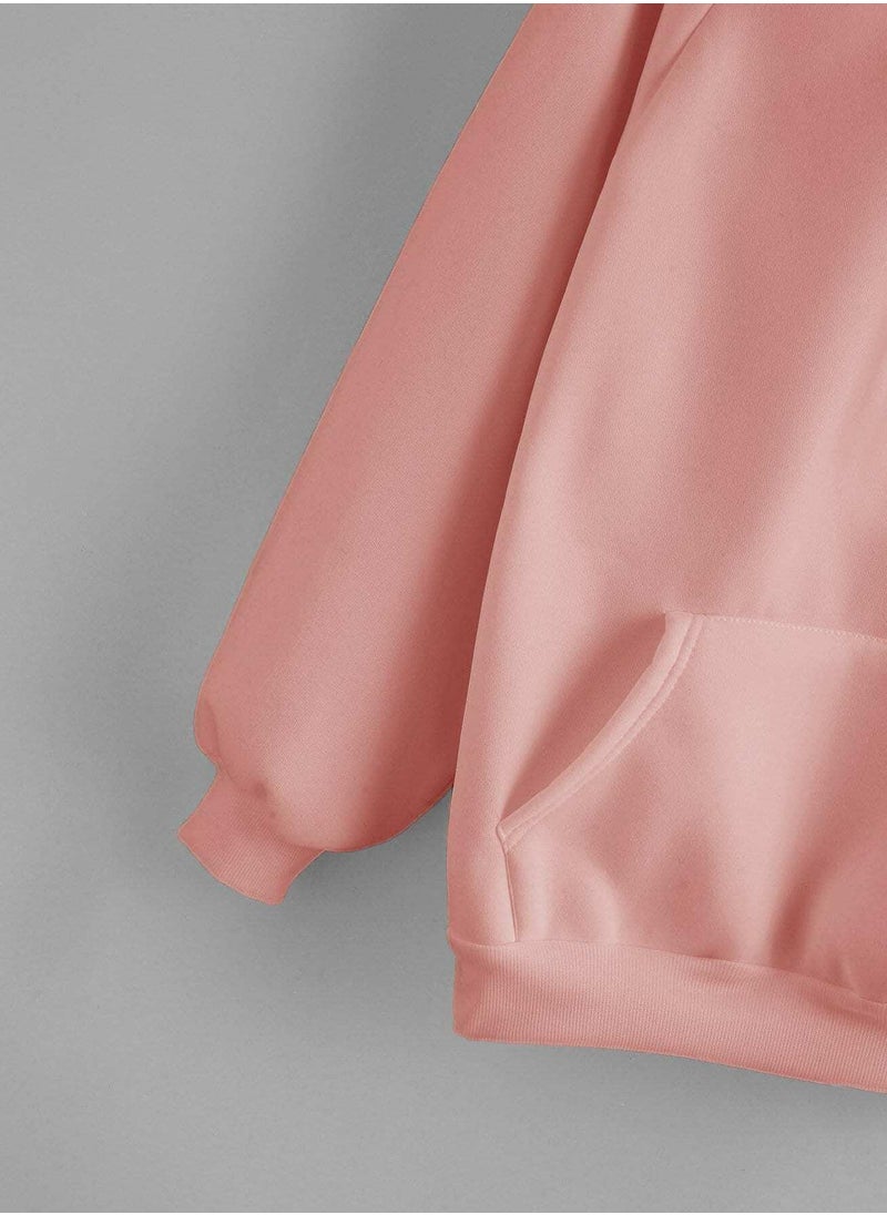 Drawstring Detail Solid Hoodie