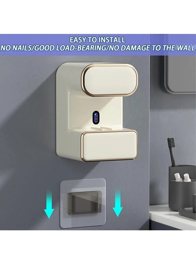 Automatic Toothpaste Dispenser, Wall Mounted Electric Toothpaste Dispenser with 3 Toothpaste Slots, Toothpaste Dispenser for Kids and Adults, Beige