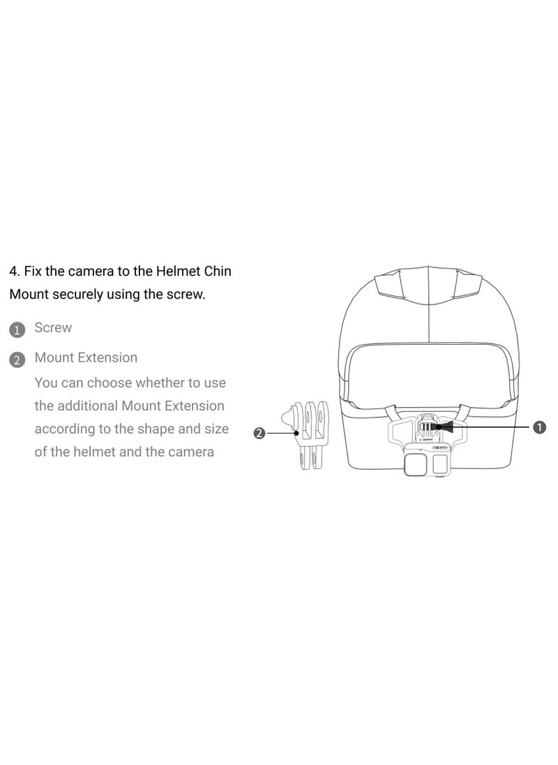 Motorcycle Full Face Helmet Chin Mount for Action Camera First Person POV Vlogging