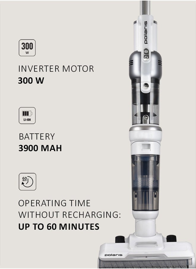 Cordless upright wet & Dry vacuum cleaner , 400W, 135 aW, up to 60 minutes of runtime without recharging,  Floor pre-wetting function Walk by Itself Technology