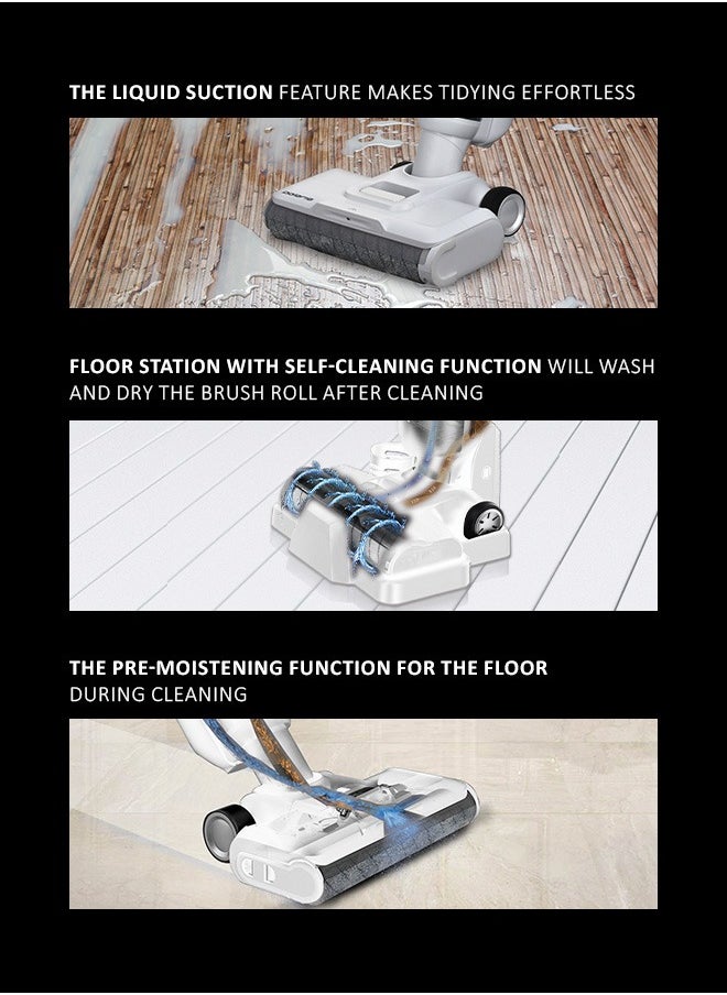 Cordless upright wet & Dry vacuum cleaner , 400W, 135 aW, up to 60 minutes of runtime without recharging,  Floor pre-wetting function Walk by Itself Technology