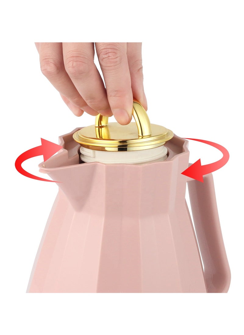 VACUUM FLASK with Pink Glass Inner