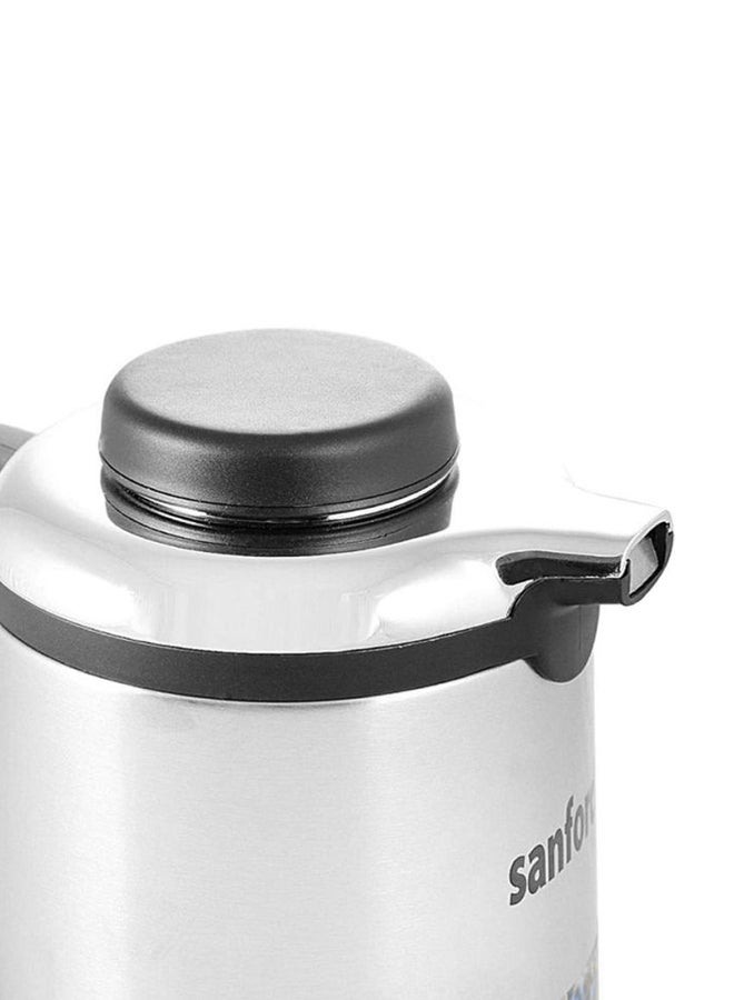 Vacuum Flask Stainless Steel Up to 24 Hours Hot & Cold, Strong Handle, Unbreakable Inner & Outer Shell Silver/Black