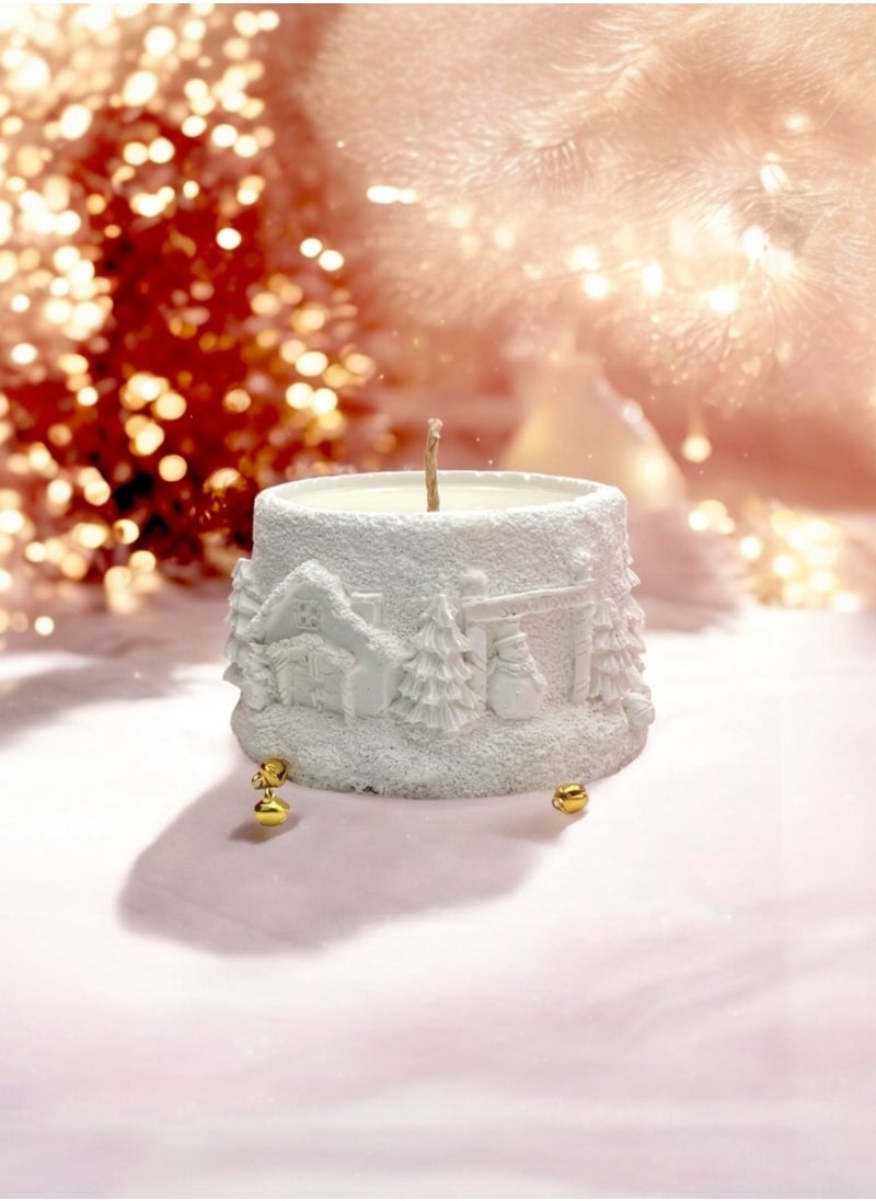 Christmas Village Ceramic Candle - White