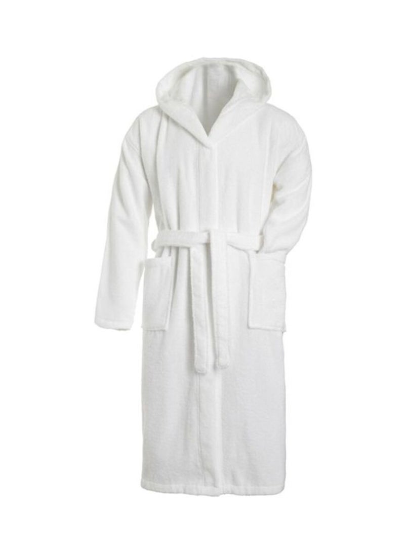 Hooded Terry Cotton Bathrobe White