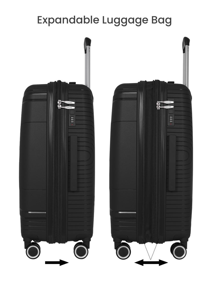 Orbit Polypropylene 3 Pcs Trolley Set- Cosmic Black