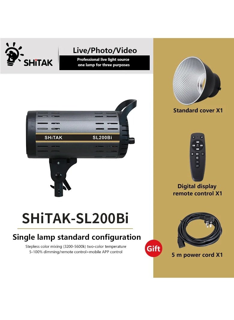 SL200BI LED Photography Light 3200K/5600K Switchable Professional Photo Studio Spotlight Photography Lighting Bowens Mount