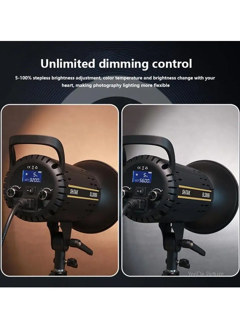 SL200D LED Photography Light 5600K Professional Photo Studio Spotlight Photography Lighting Bowens Mount