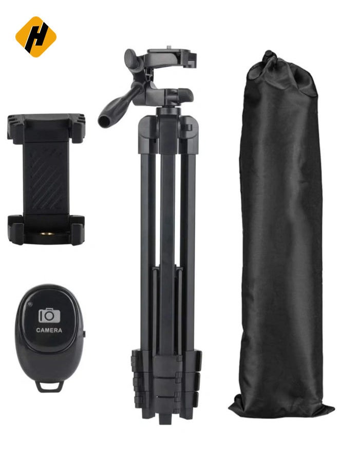 Flexible Tripod, Eocean 136cm Extendable Phone Tripod Stand with Carry Bag,Cell Phone Tripod with Wireless Remote,Universal Tripod for Video Selfie,iPhone Tripod Stand Travel Camera Tripod