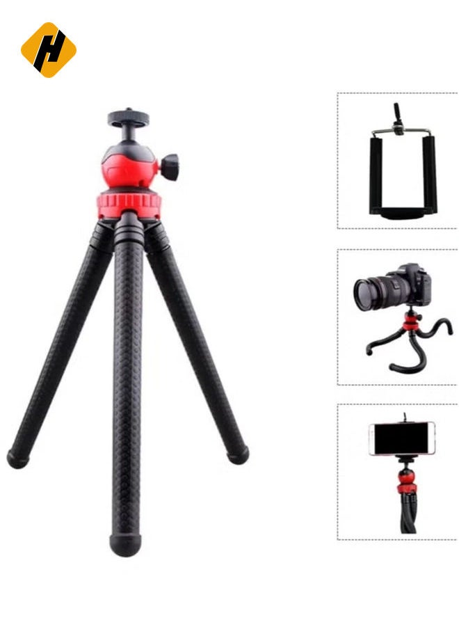 Flexible Tripod，12 Inch Phone Tripod for iPhone and Android Phone, Action Camera Tripod for GoPro Canon Nikon DSLR