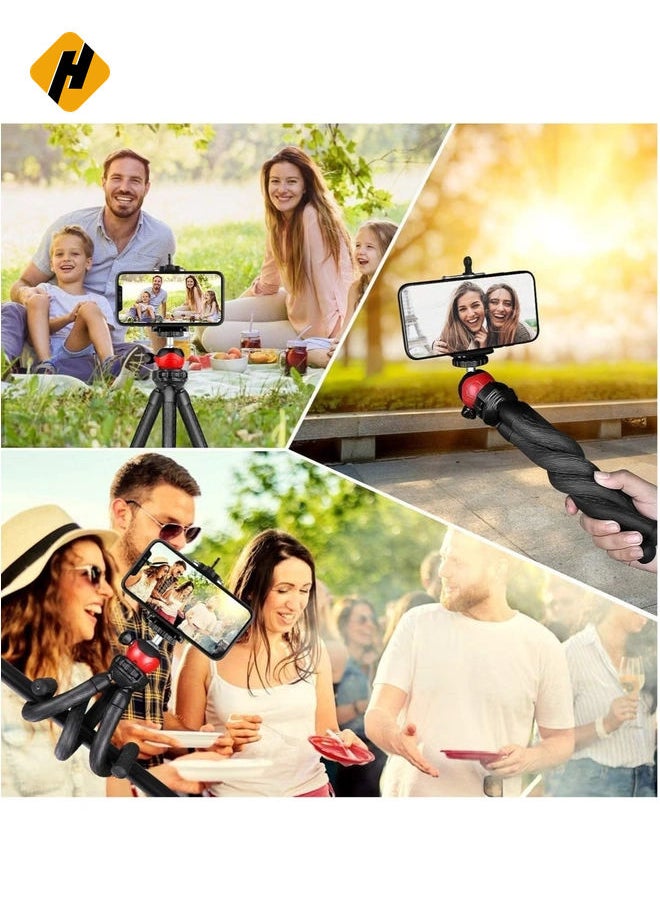 Flexible Tripod，12 Inch Phone Tripod for iPhone and Android Phone, Action Camera Tripod for GoPro Canon Nikon DSLR