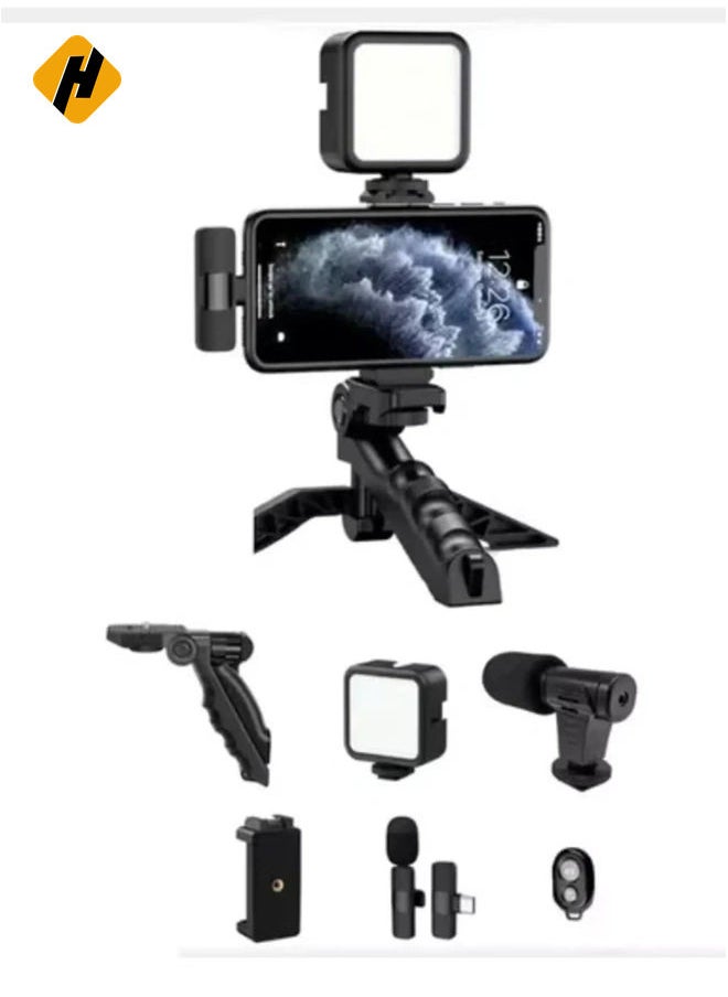 Smartphone Vlogging Kit – Tripod, Fill Light, Microphone, Phone Clip, & Remote for iPhone & Android – Complete Vlogging Setup