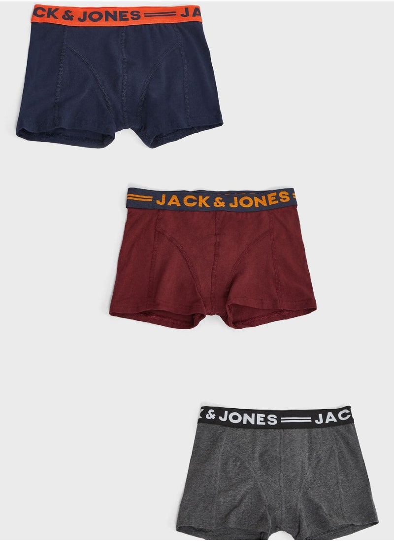 3 Pack Kids Logo Band Trunks