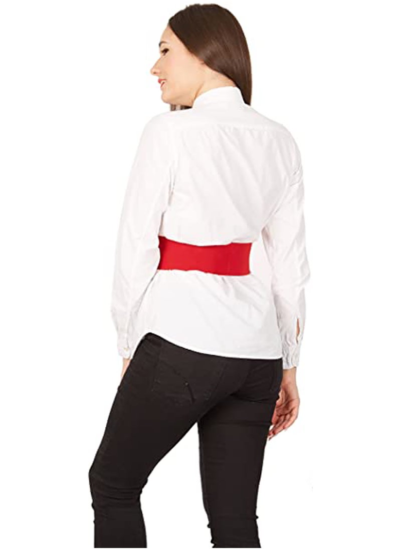 1pcs Elastic Belt, Corset Belt Dress Belt, Nurses Belt, Stretchy Elastic Wide Waist Belt for Womens Dress Metal Interlock Buckle