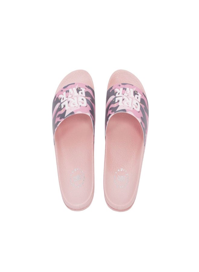 Girl Power Print Everyday Wear eco-friendly PVC Slides for Girls, Lightweight, Easy to Wash and Anti-Slip Soles