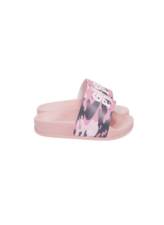 Girl Power Print Everyday Wear eco-friendly PVC Slides for Girls, Lightweight, Easy to Wash and Anti-Slip Soles