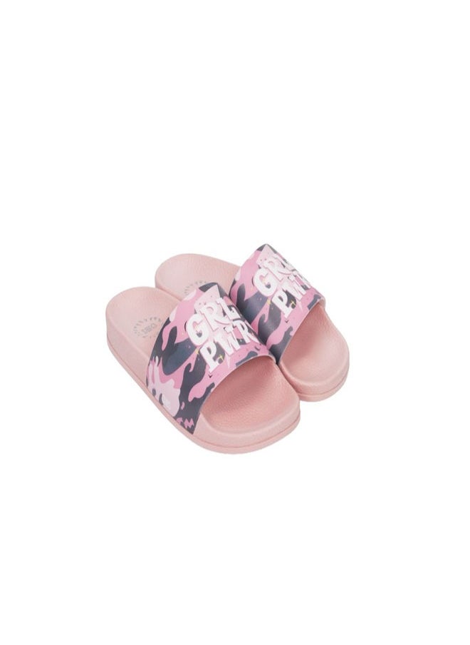 Girl Power Print Everyday Wear eco-friendly PVC Slides for Girls, Lightweight, Easy to Wash and Anti-Slip Soles