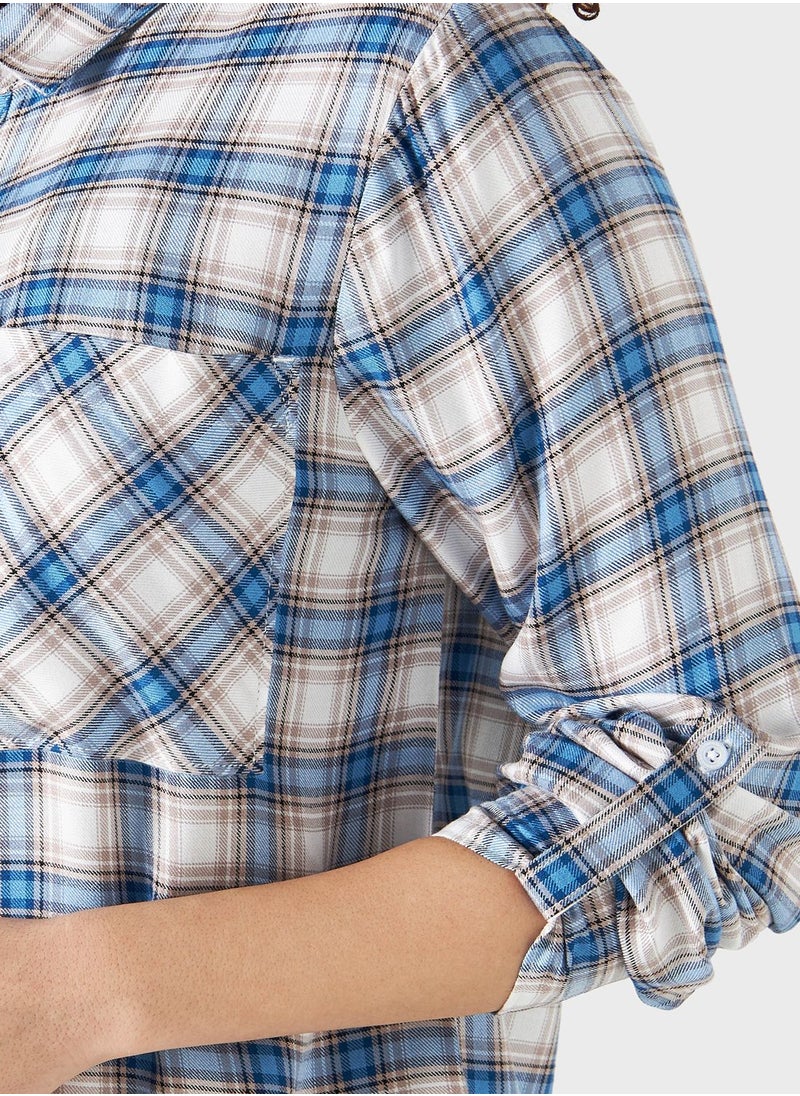 Checked Button Down Shirt